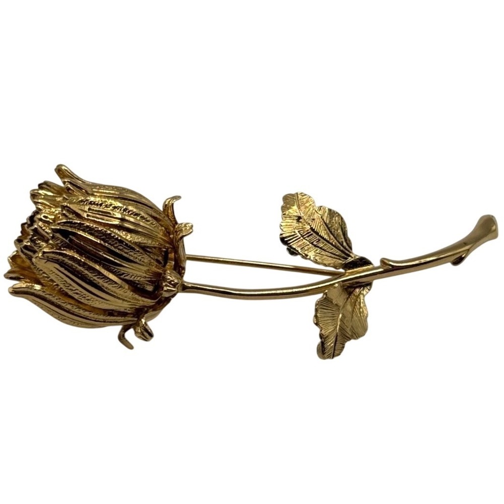 Vintage Monet Gold Tone Flower Brooch Pin